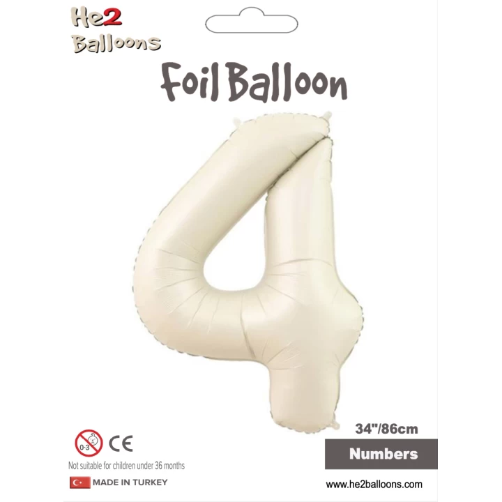 34 Krem Renk Folyo Balon ( 4 )