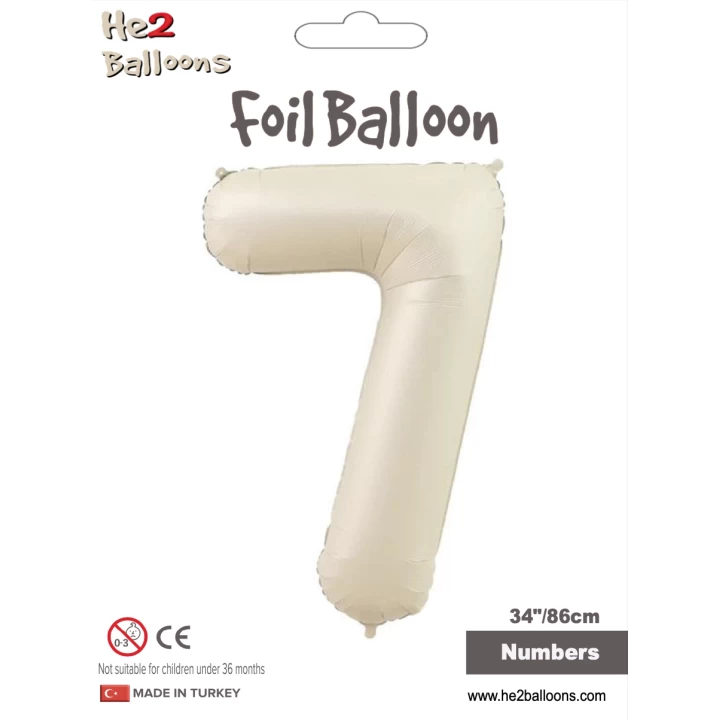 34 Krem Renk Folyo Balon ( 7 )