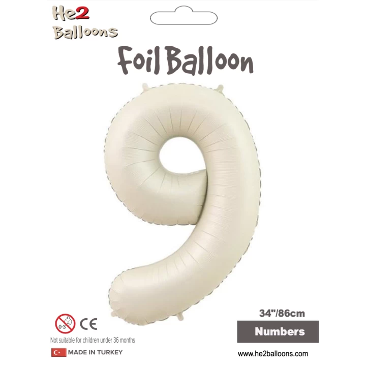 34 Krem Renk Folyo Balon ( 9 )