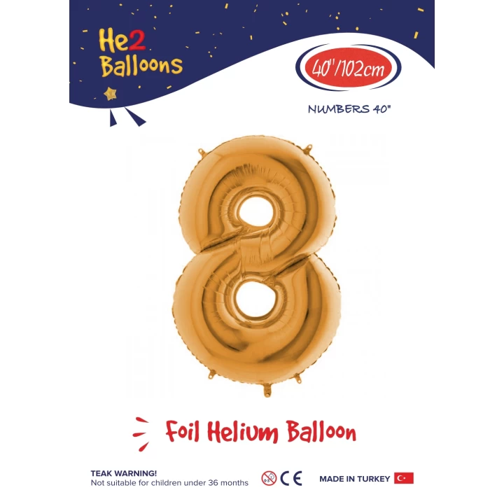 40 Altın Renk Folyo Balon ( 8 )