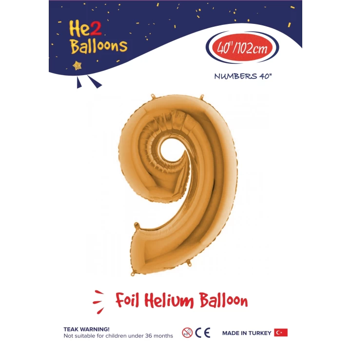 40 Altın Renk Folyo Balon ( 9 )
