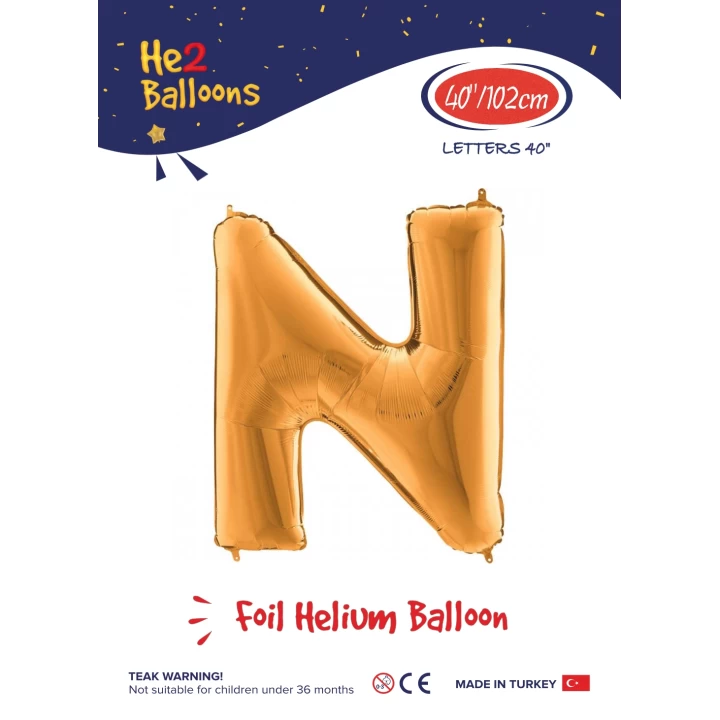 40 Altın Renk Folyo Balon ( N )