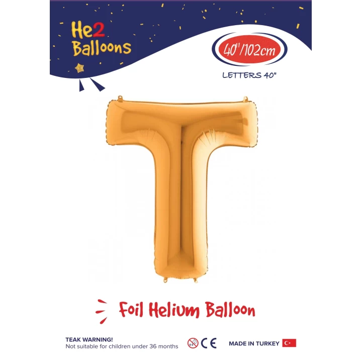 40 Altın Renk Folyo Balon ( T )