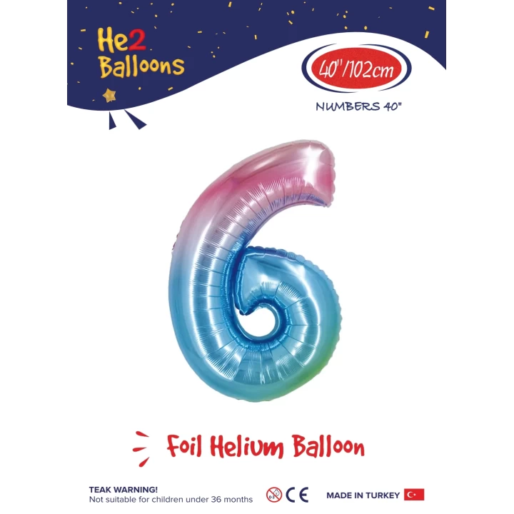 40 Gökkuşağı Renk Folyo Balon ( 6 )