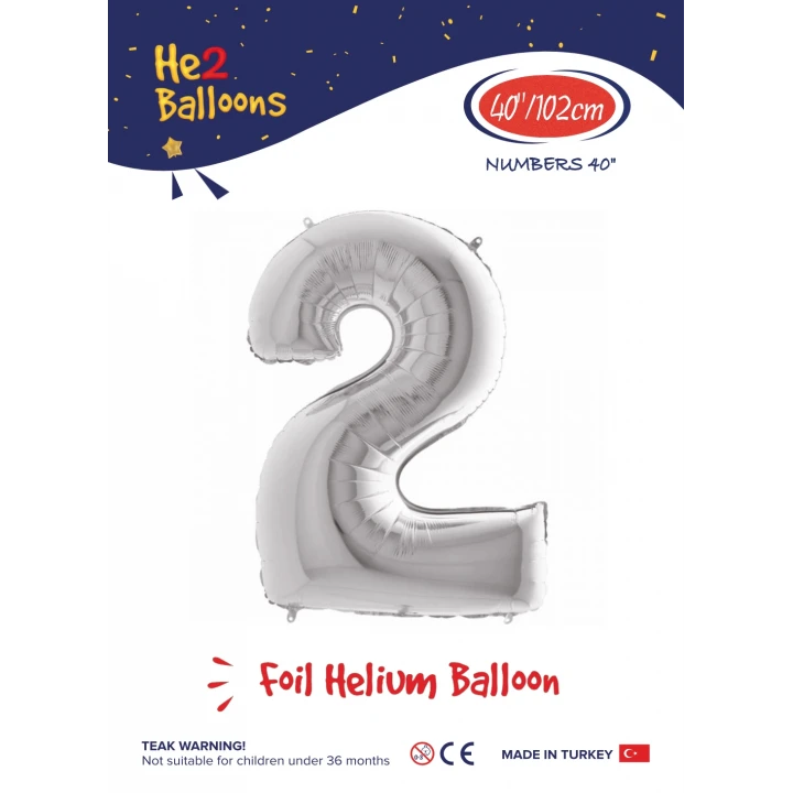 40 Gümüş Renk Folyo Balon ( 2 )