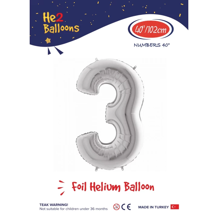 40 Gümüş Renk Folyo Balon ( 3 )