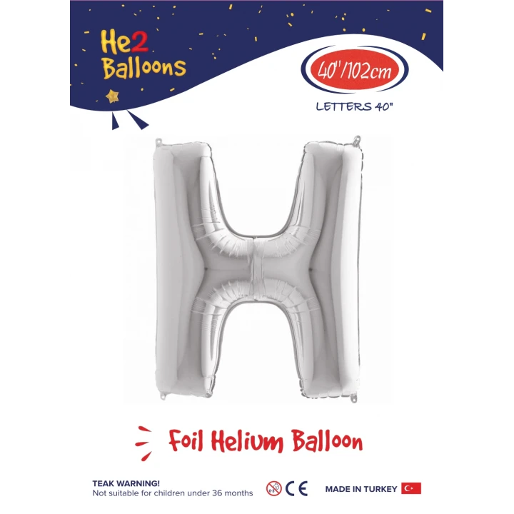 40 Gümüş Renk Folyo Balon ( H )