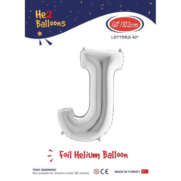 40 Gümüş Renk Folyo Balon ( J )