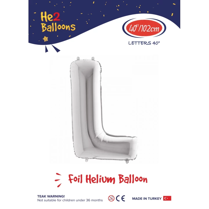 40 Gümüş Renk Folyo Balon ( L )