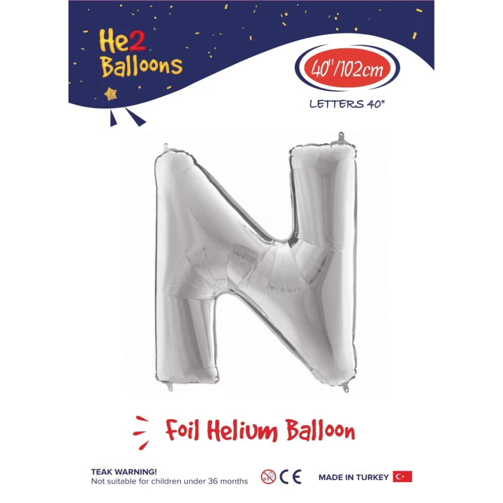 40 Gümüş Renk Folyo Balon ( N )