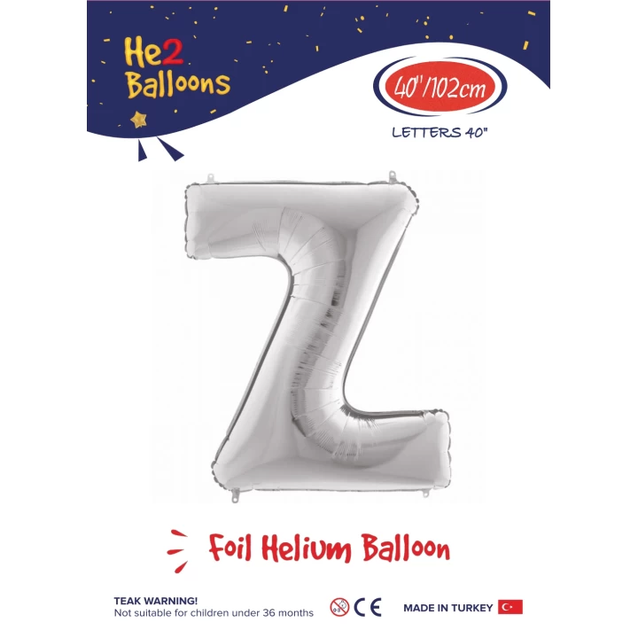 40 Gümüş Renk Folyo Balon ( Z )