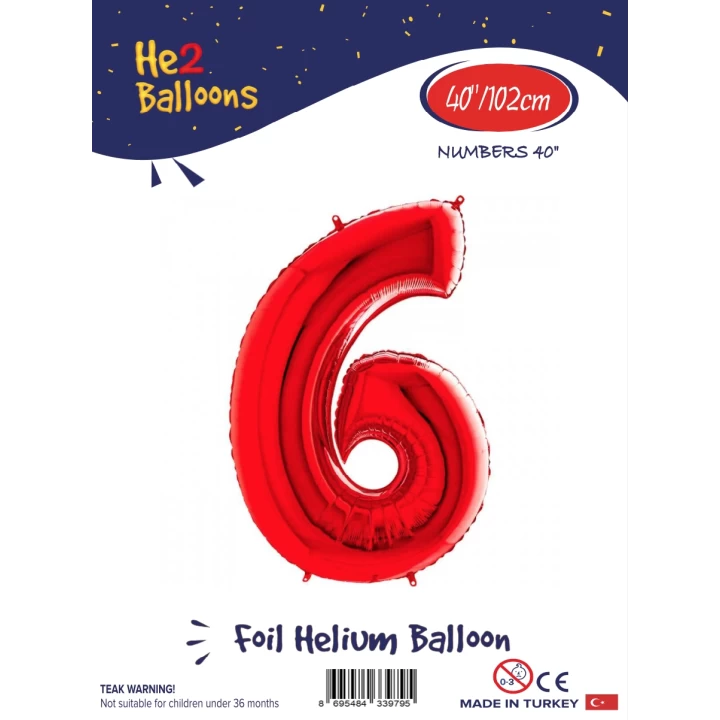 40 Kırmızı Renk Folyo Balon ( 6 )