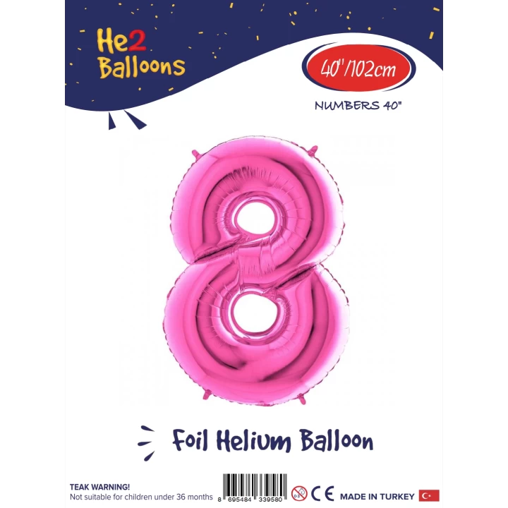 40 Pembe Renk Folyo Balon ( 8 )