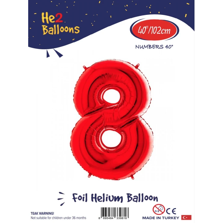 40 Kırmızı Renk Folyo Balon ( 8 )