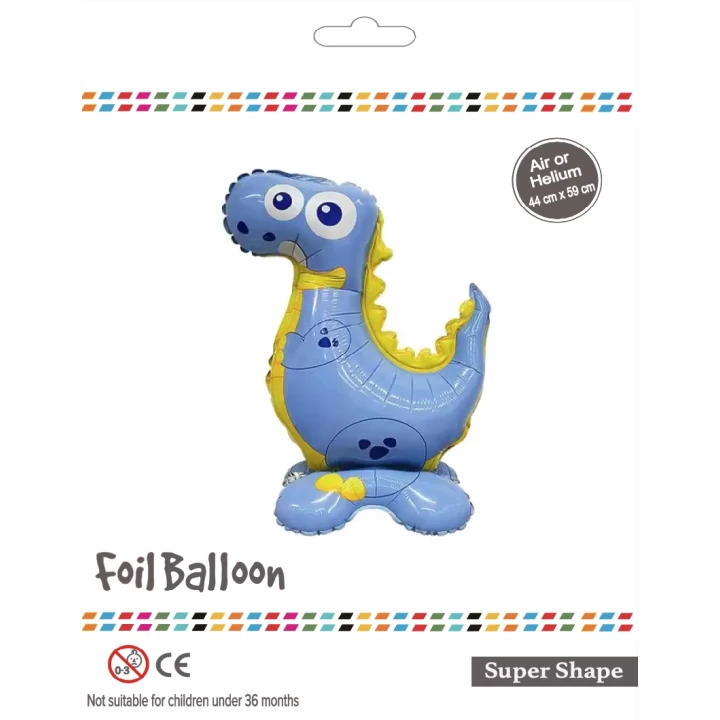 Ayaklı Mavi Dinazor Folyo Balon