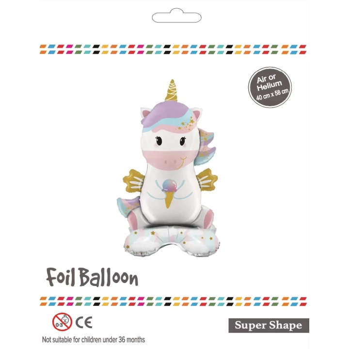 Ayaklı Unicorn Folyo Balon