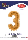 16Altın Renk Folyo Balon ( 3 )