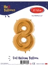 16Altın Renk Folyo Balon ( 8 )