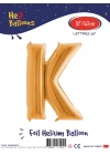16Altın Renk Folyo Balon ( K )