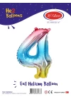 16Gökkuşağı Renk Folyo Balon ( 4 )