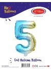 16Gökkuşağı Renk Folyo Balon ( 5 )