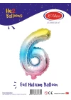 16Gökkuşağı Renk Folyo Balon ( 6 )