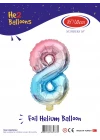 16Gökkuşağı Renk Folyo Balon ( 8 )