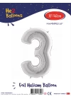 16Gümüş Renk Folyo Balon ( 3 )