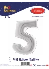 16Gümüş Renk Folyo Balon ( 5 )