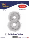 16Gümüş Renk Folyo Balon ( 8 )