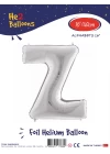 16Gümüş Renk Folyo Balon ( Z )