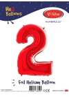 16Kırmızı Renk Folyo Balon ( 2 )