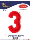 16Kırmızı Renk Folyo Balon ( 3 )