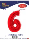 16Kırmızı Renk Folyo Balon ( 6 )