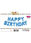 16Mavi Happy Birthday Folyo Balon
