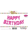 16Pembe Happy Birthday Folyo Balon