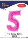 16Pembe Renk Folyo Balon ( 5 )