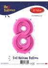 16Pembe Renk Folyo Balon ( 8 )