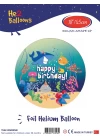 18Baskılı Ocean Yuvarlak Folyo Balon