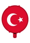 18Bayrak Baskılı Yuvarlak Folyo Balon 50 Li Paket