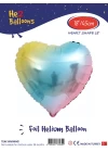 18 Gökkuşağı Kalp Folyo Balon