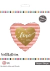 18 Kalp Çizgili I Love You Folyo Balon