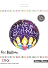 18Yuvarlak Mor Mumlu Folyo Balon