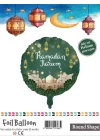 18Yuvarlak Yeşil Ramazan Folyo Balon