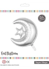 21Gümüş Ay Yıldız Folyo Balon
