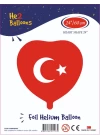 24Bayrak Baskılı Kalp Folyo Balon