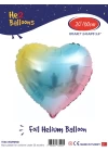 24 Gökkuşağı Kalp Folyo Balon