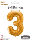 34 Altın Renk Folyo Balon ( 3 )