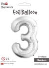 34 Gümüş Renk Folyo Balon ( 3 )