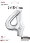 34 Gümüş Renk Folyo Balon ( 4 )